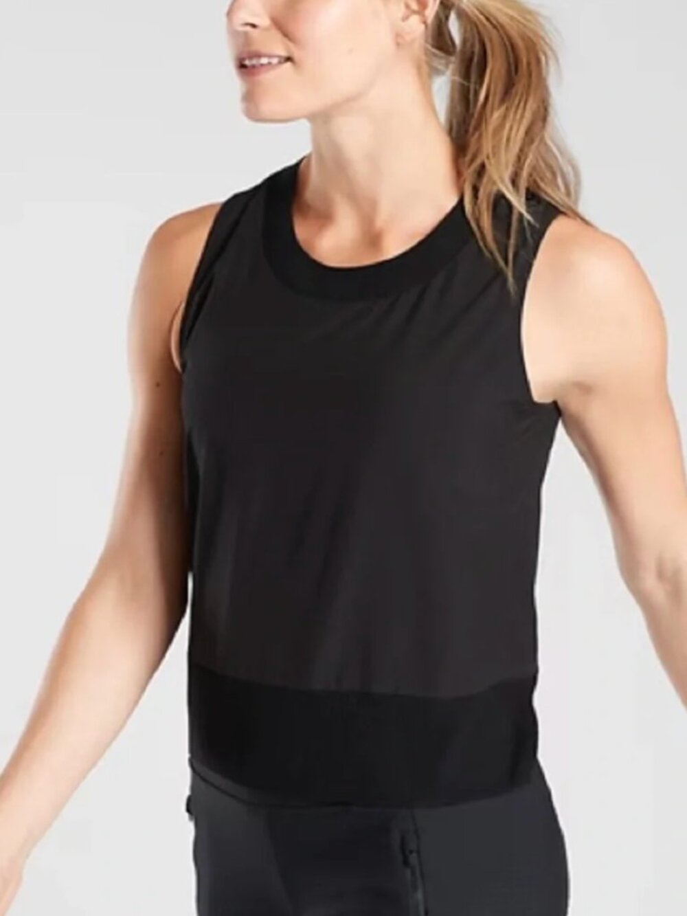 Athleta Zyphyr Shell Tank Black Size M